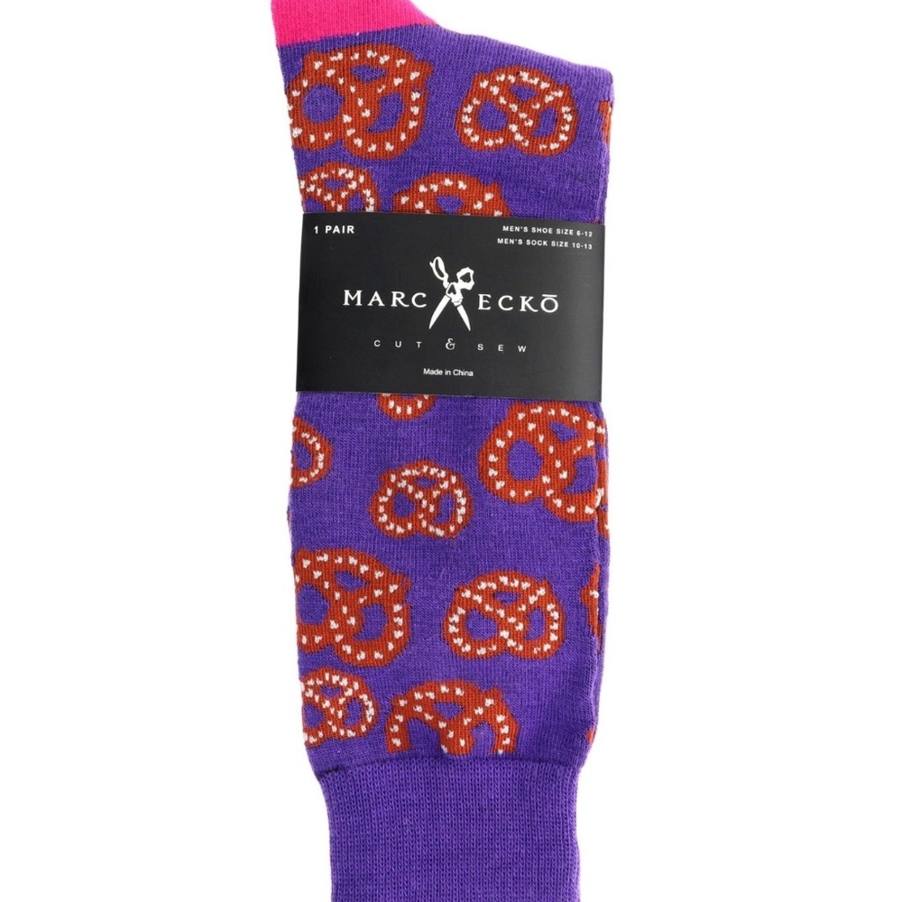 Marc Ecko "Pretzel" Purple Novelty Dress Socks